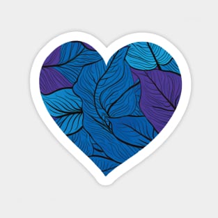 Heart Blue Leaves Sticker